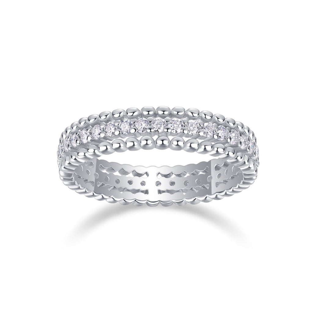 Autumn Moissanite Band Ring in Sterling Silver