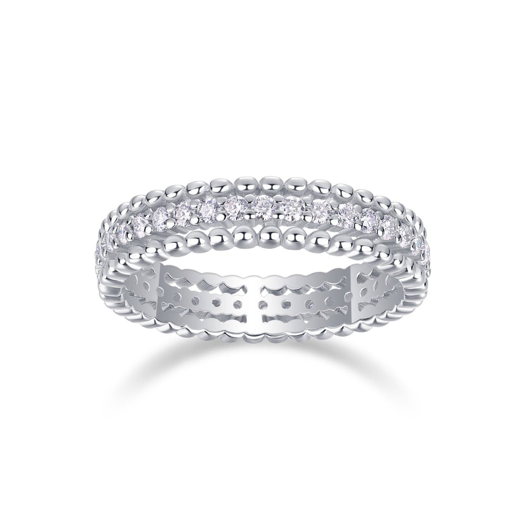Autumn Moissanite Band Ring in Sterling Silver