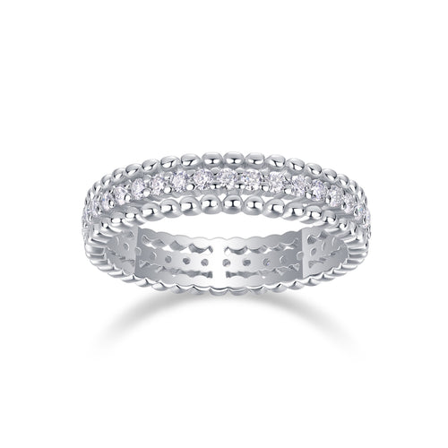 Autumn Moissanite Band Ring in Sterling Silver