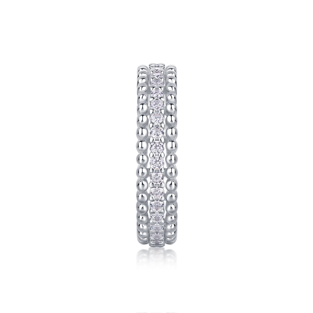 Autumn Moissanite Band Ring in Sterling Silver