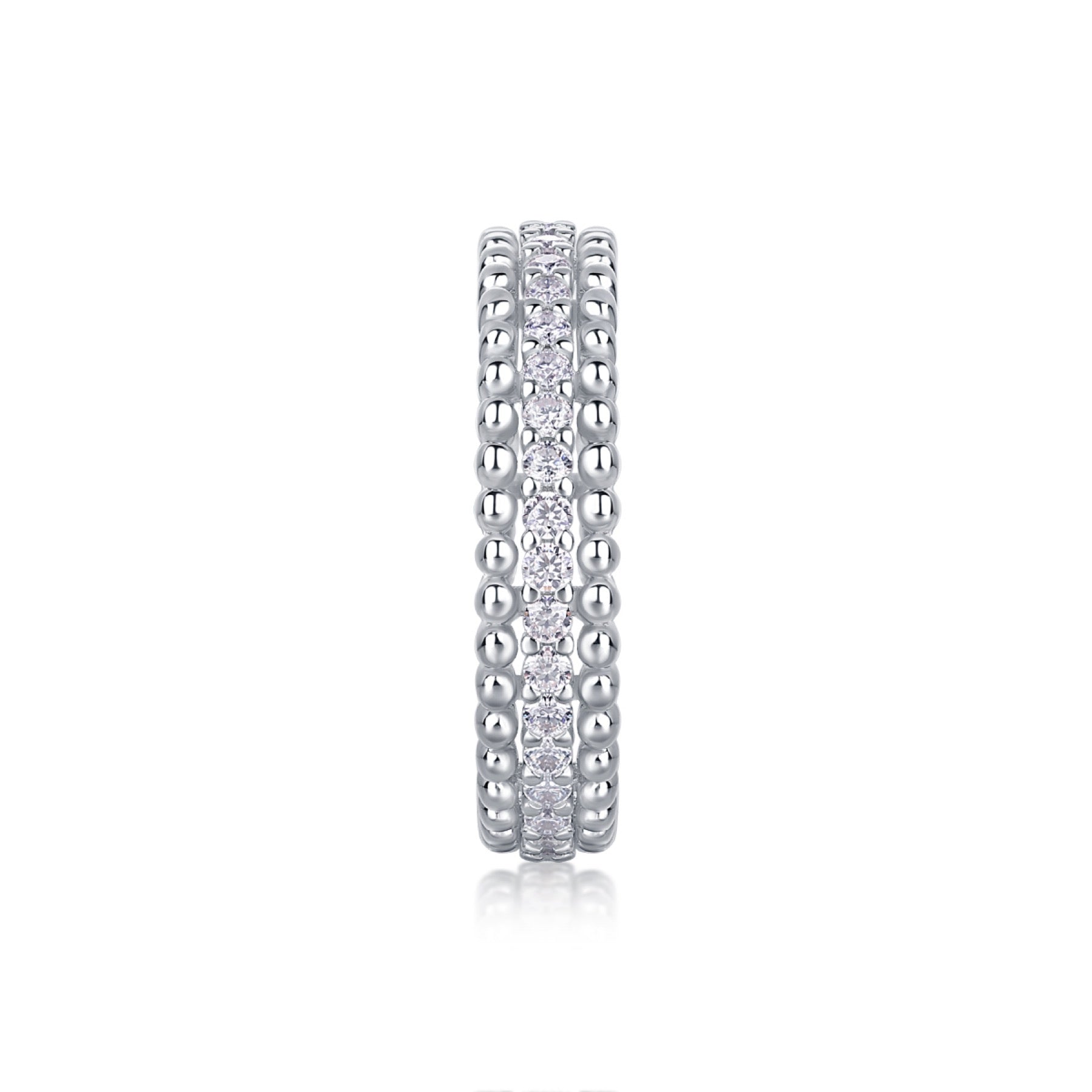 Autumn Moissanite Band Ring in Sterling Silver