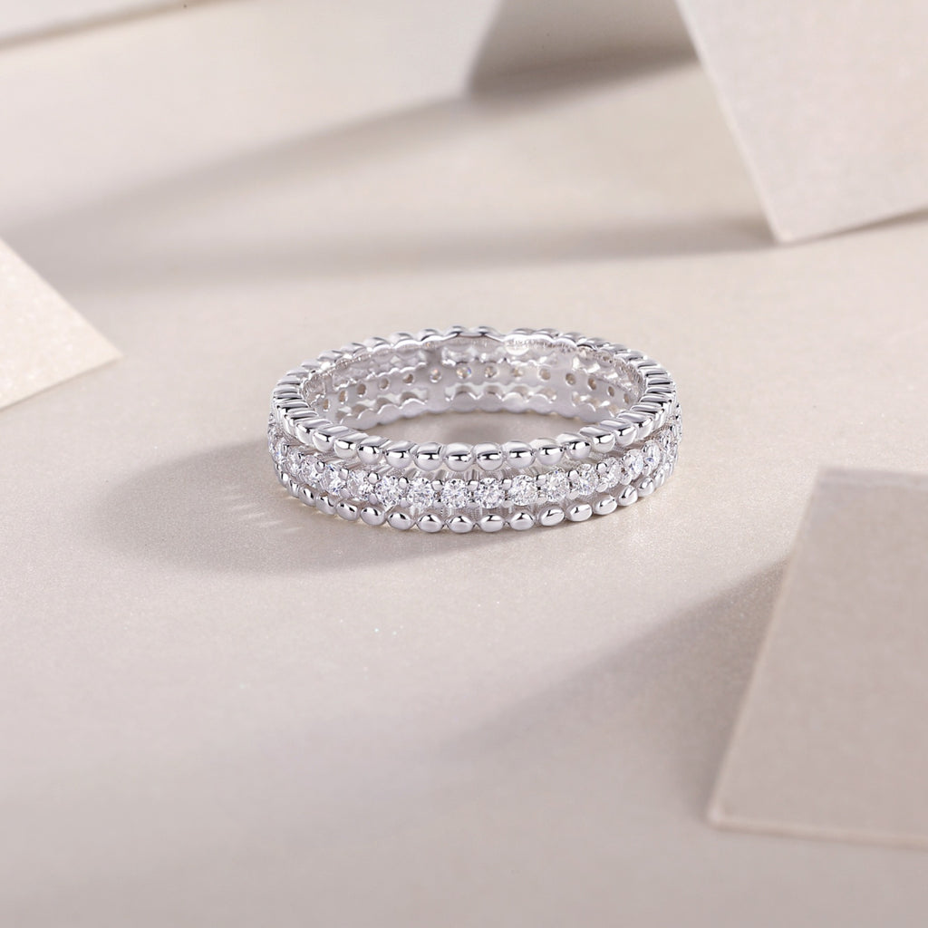 Autumn Moissanite Band Ring in Sterling Silver