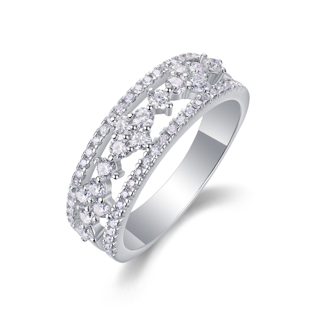 Monet Moissanite Band Ring in Sterling Silver