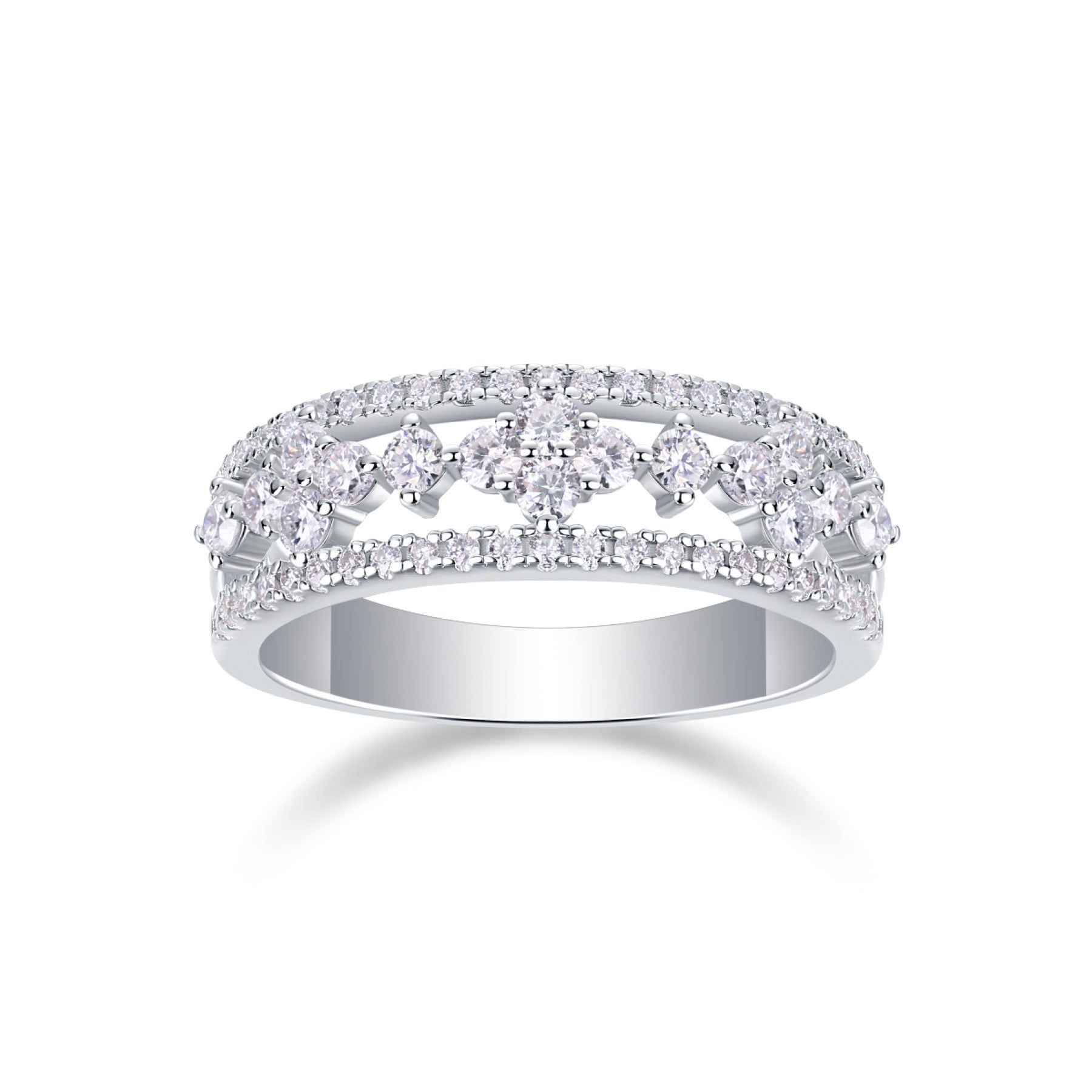 Monet Moissanite Band Ring in Sterling Silver