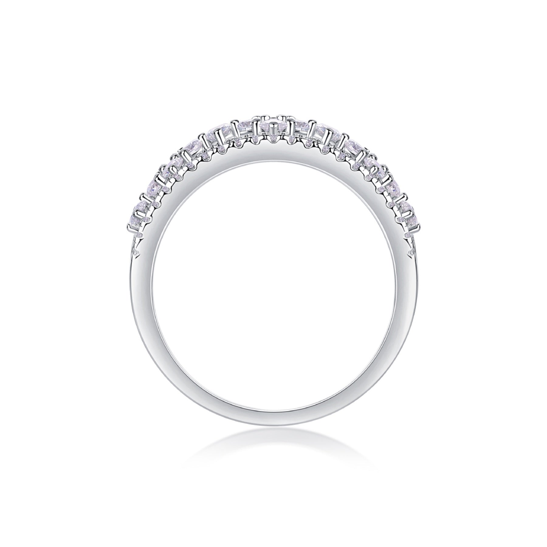 Monet Moissanite Band Ring in Sterling Silver