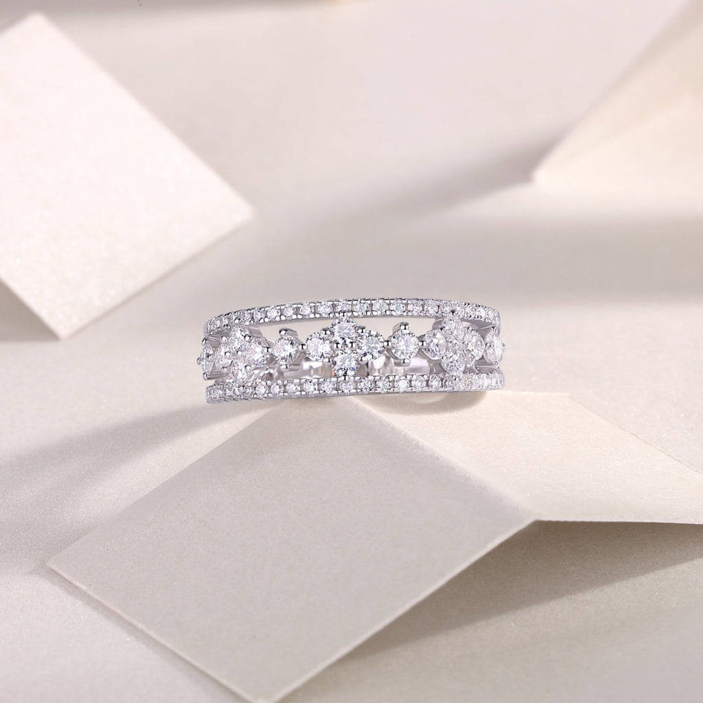 Monet Moissanite Band Ring in Sterling Silver