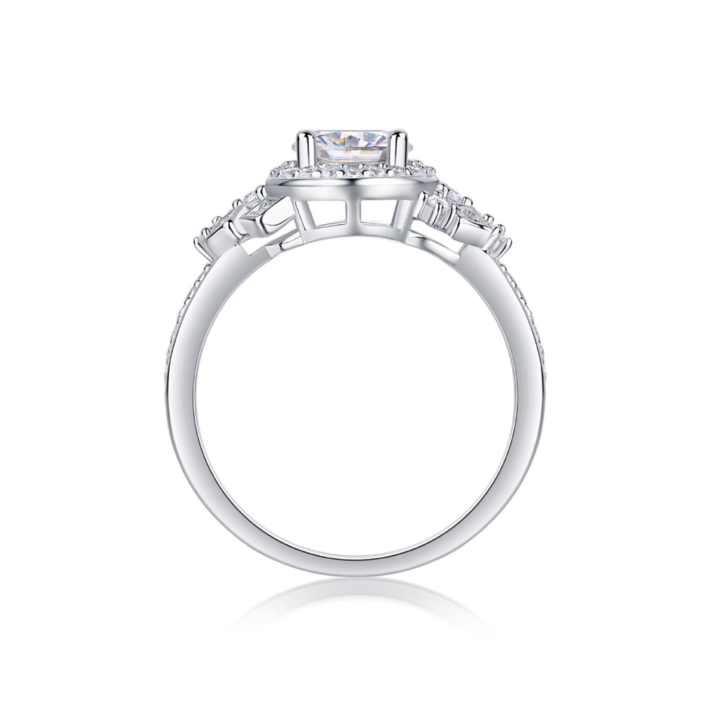 Harbor Moissanite Three-Stone Ring in Sterling Silver