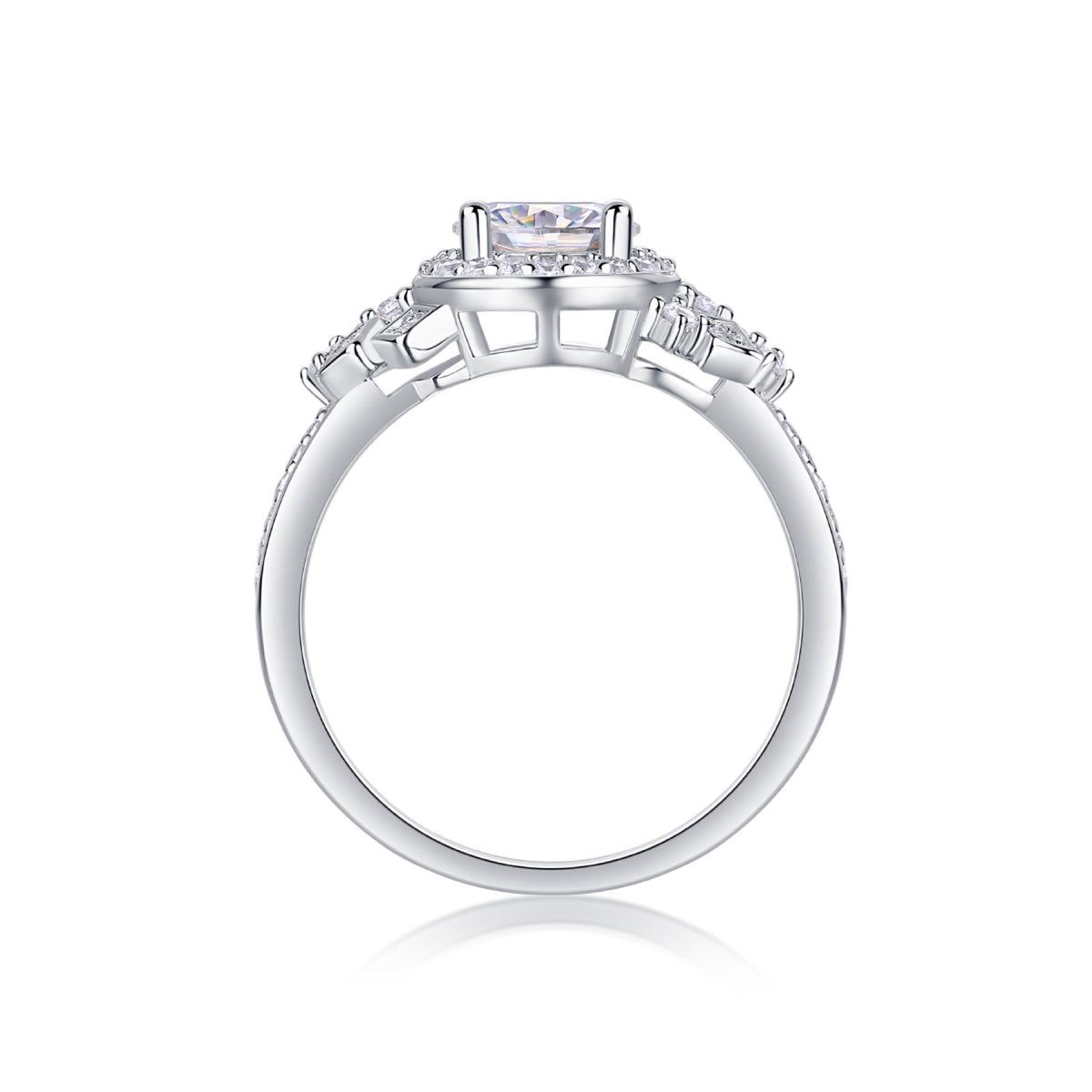 Harbor 1 Carat Moissanite Three-Stone Ring in Sterling Silver