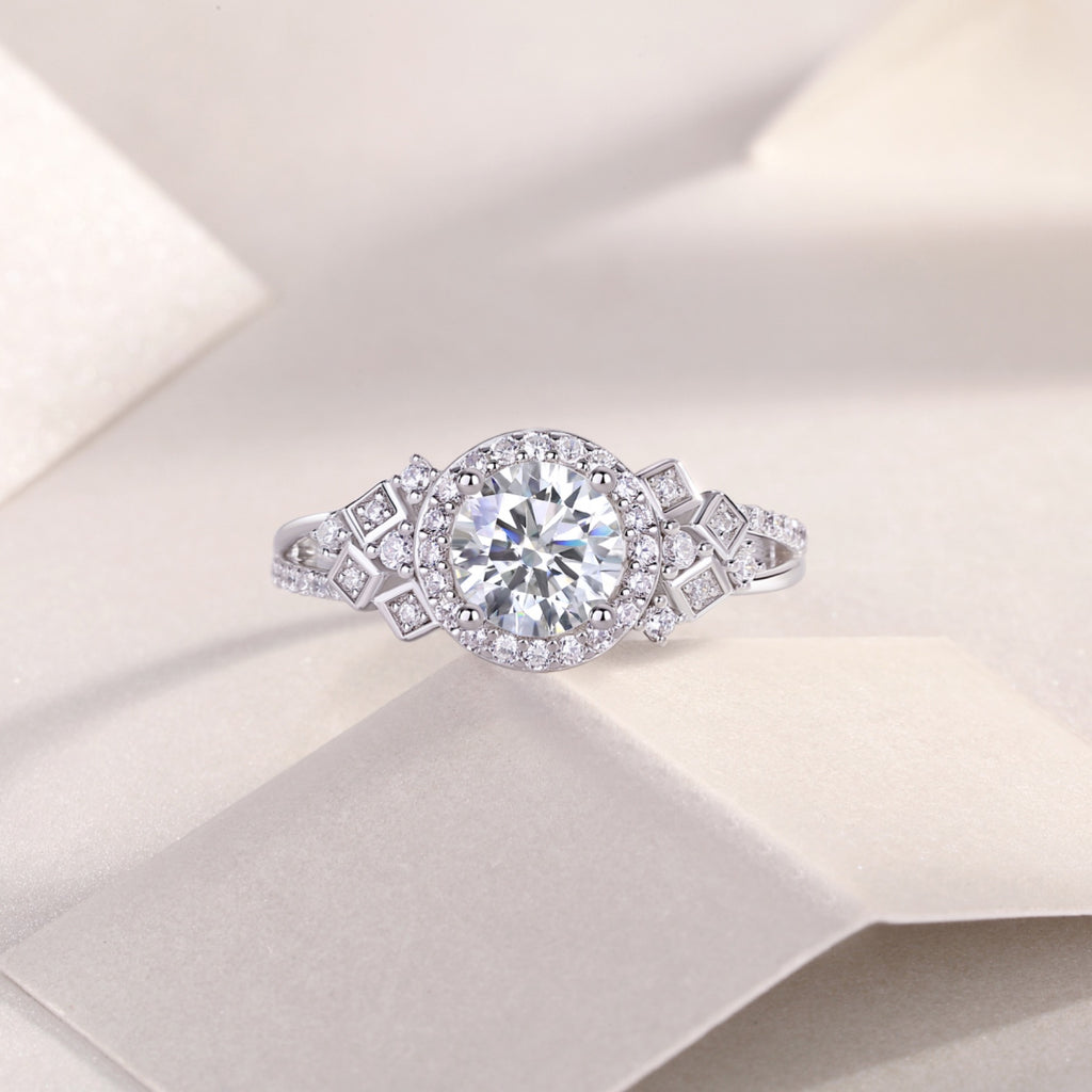 Harbor Moissanite Three-Stone Ring in Sterling Silver
