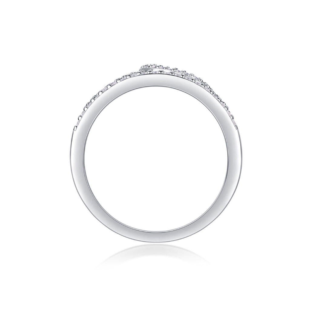 Crown Moissanite Band Ring in Sterling Silver