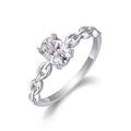 Rive Gauche Oval-Cut Moissanite Solitaire Ring in Sterling Silver