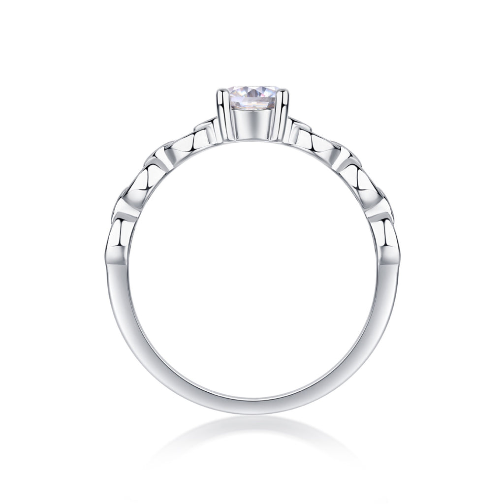 Rive Gauche Oval-Cut Moissanite Solitaire Ring in Sterling Silver