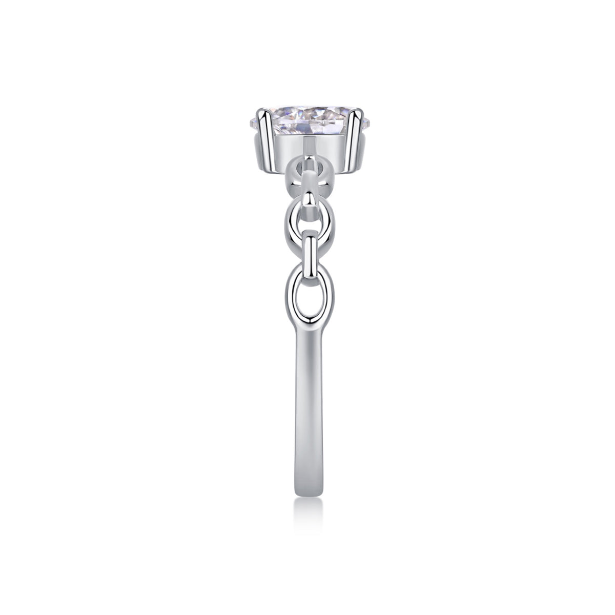 Rive Gauche 1 Carat Oval-Cut Moissanite Solitaire Ring in Sterling Silver