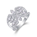 Fleur Moissanite Band Ring in Sterling Silver