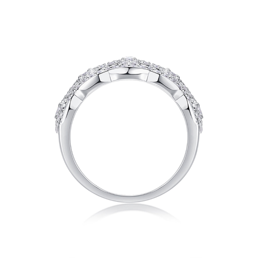 Danza Moissanite Band Ring in Sterling Silver