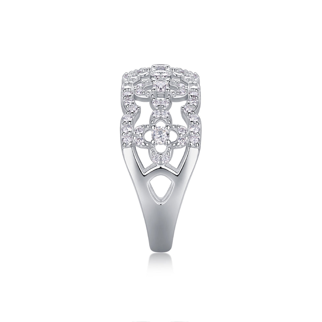 Danza Moissanite Band Ring in Sterling Silver