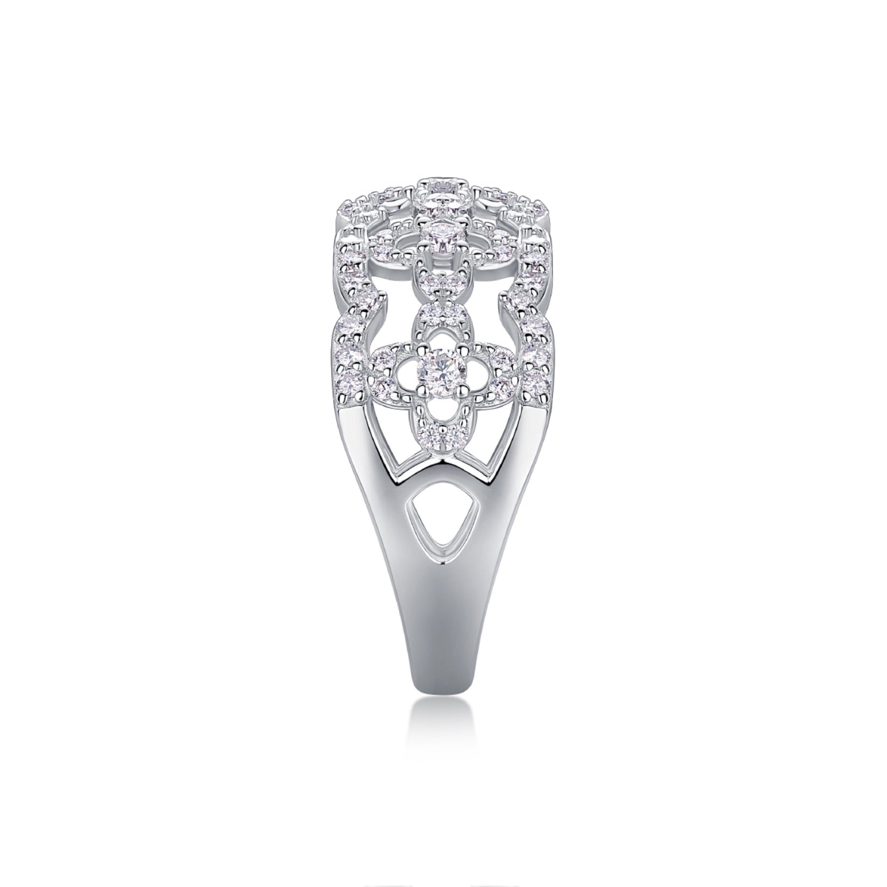 Danza Moissanite Band Ring in Sterling Silver