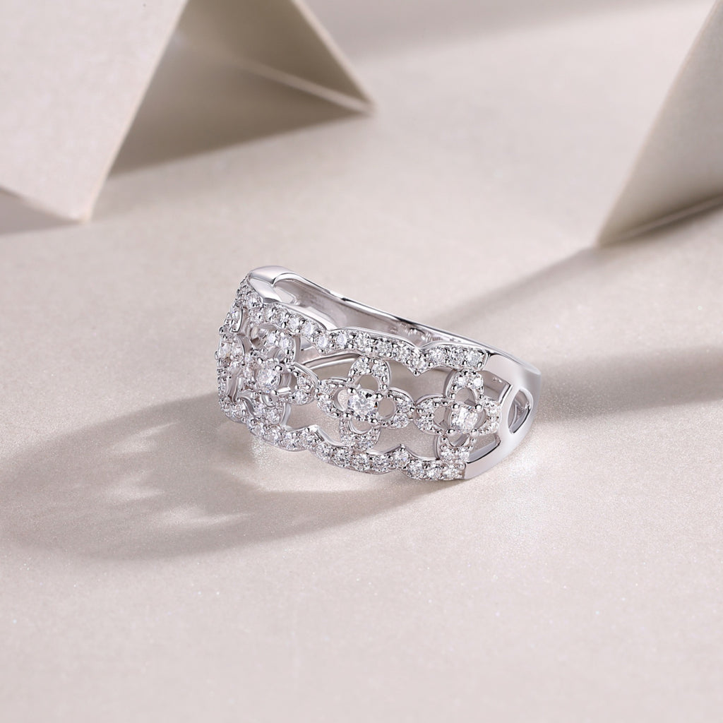 Danza Moissanite Band Ring in Sterling Silver