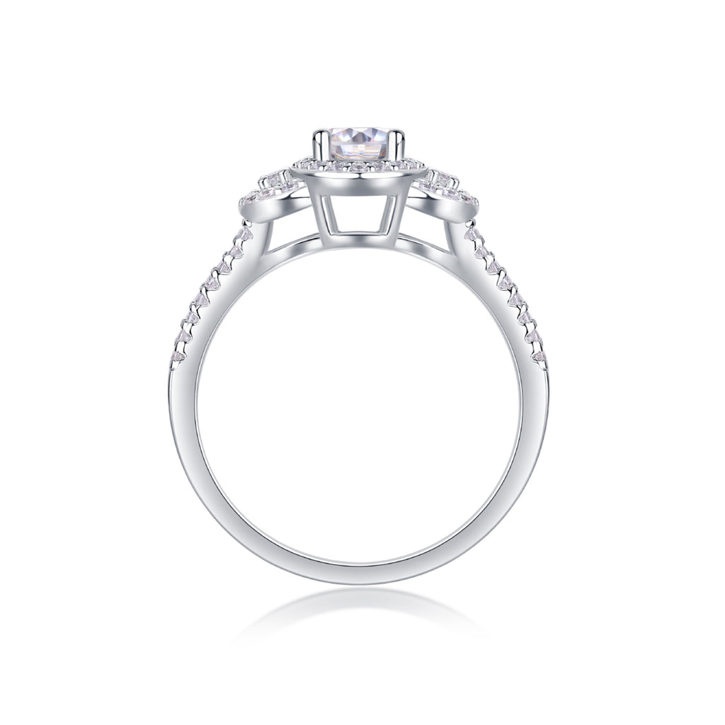 Eden Oval-Cut Moissanite Halo Ring in Sterling Silver