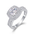 Provence Cushion-Cut Moissanite Halo Ring in Sterling Silver