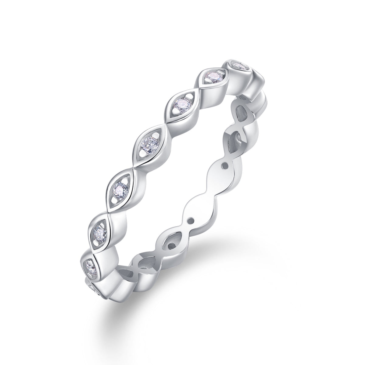 Eternal Moissanite Eternity Band Ring in Sterling Silver