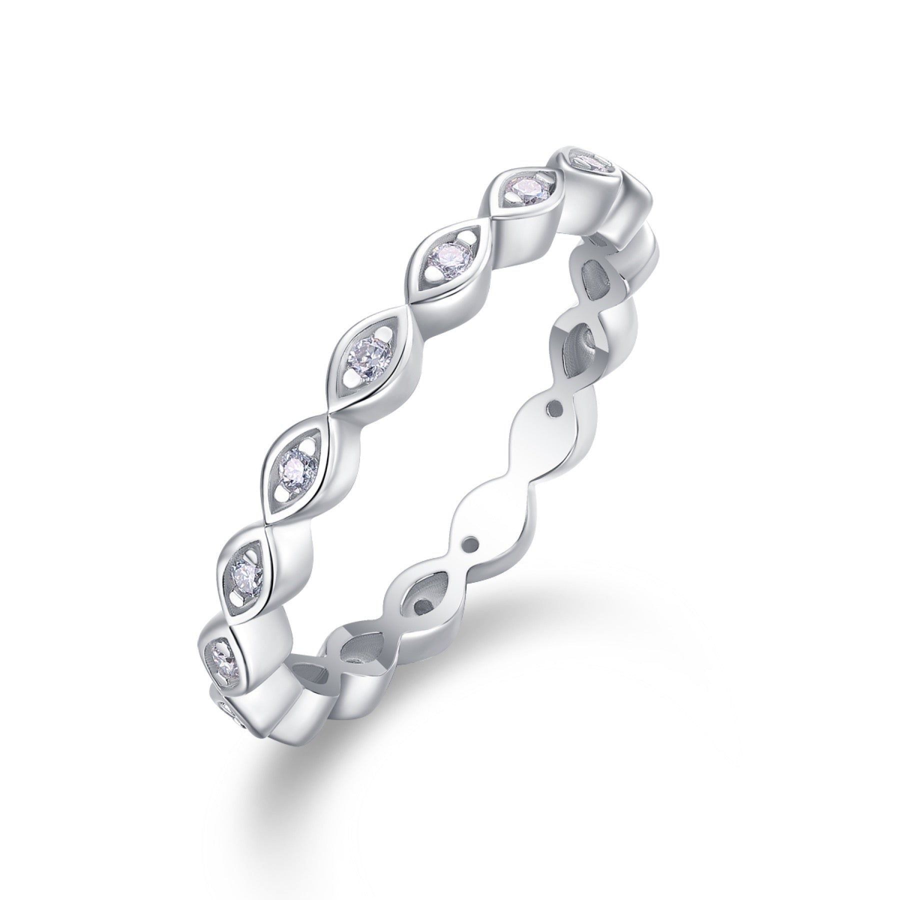 Eternal Moissanite Eternity Band Ring in Sterling Silver