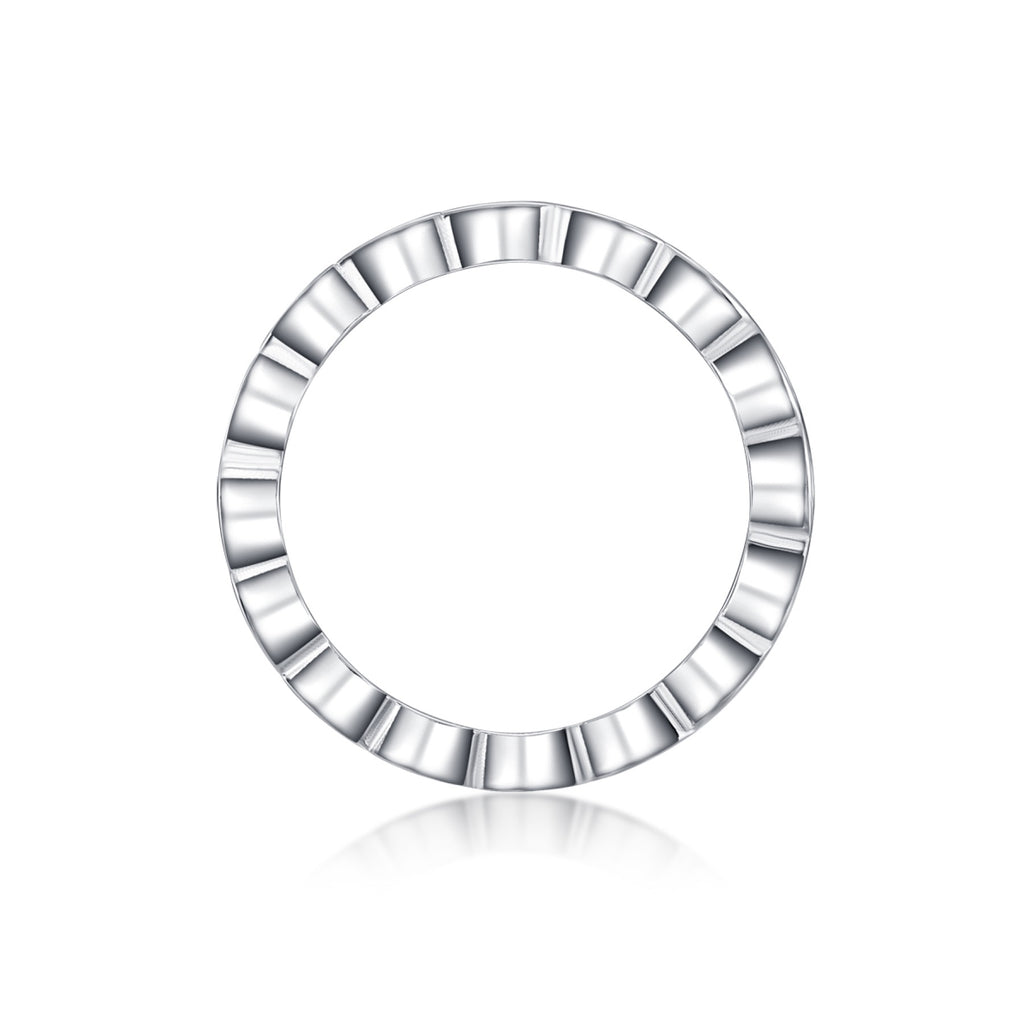 Eternal Moissanite Eternity Band Ring in Sterling Silver