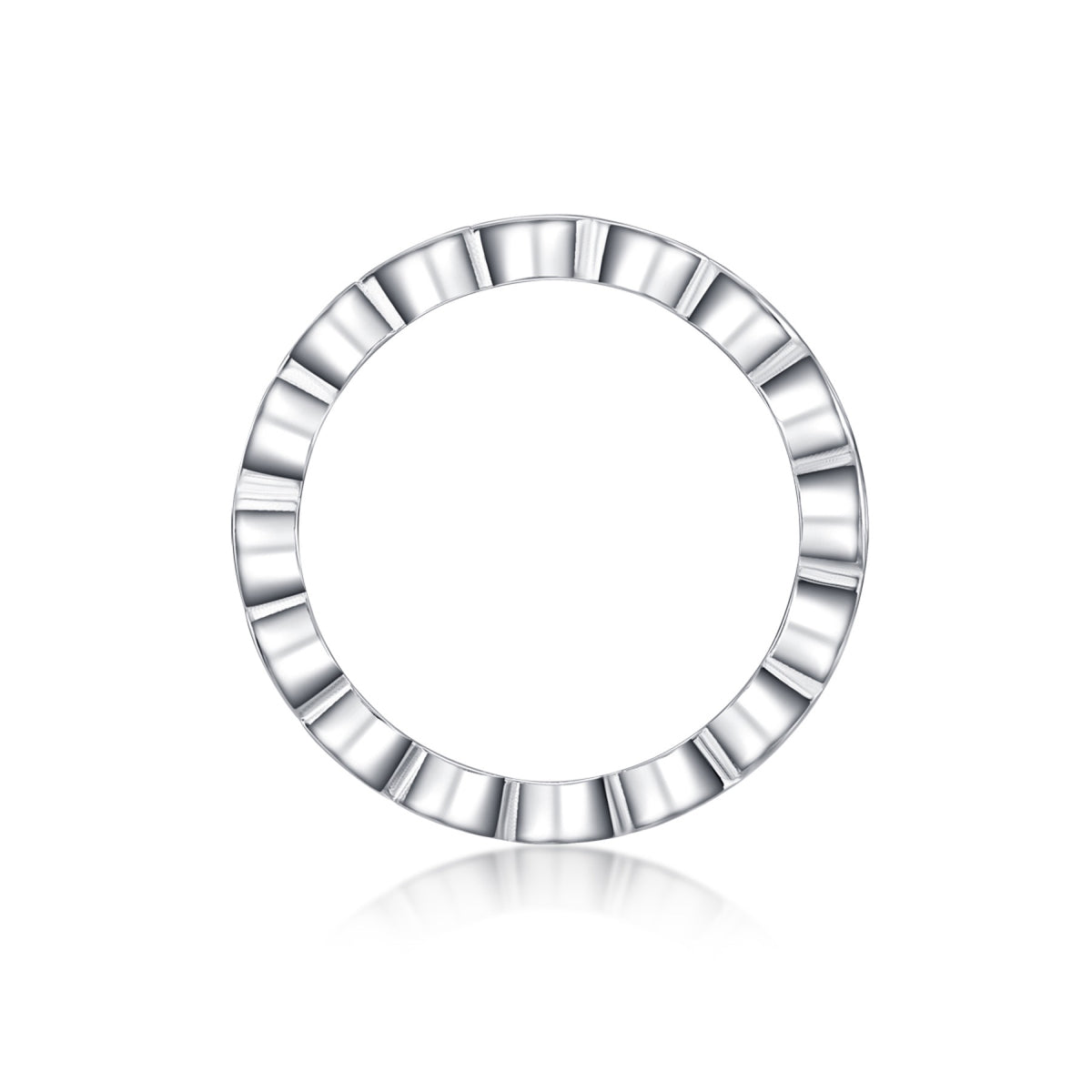 Eternal Moissanite Eternity Band Ring in Sterling Silver