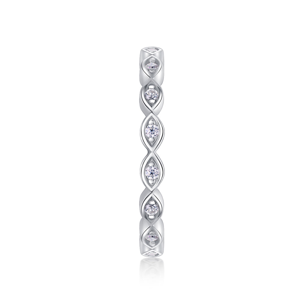 Eternal Moissanite Eternity Band Ring in Sterling Silver