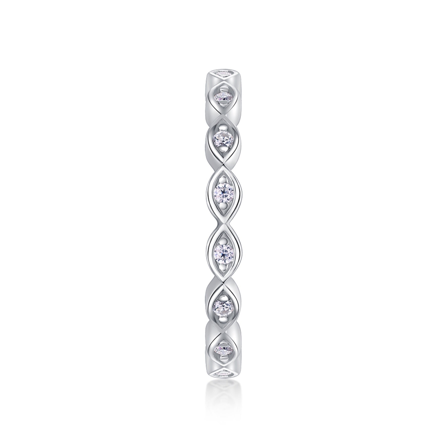Eternal Moissanite Eternity Band Ring in Sterling Silver