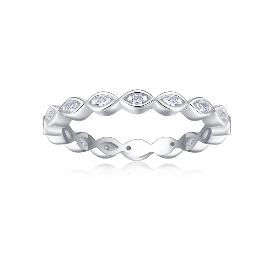 Eternal Moissanite Eternity Band Ring in Sterling Silver