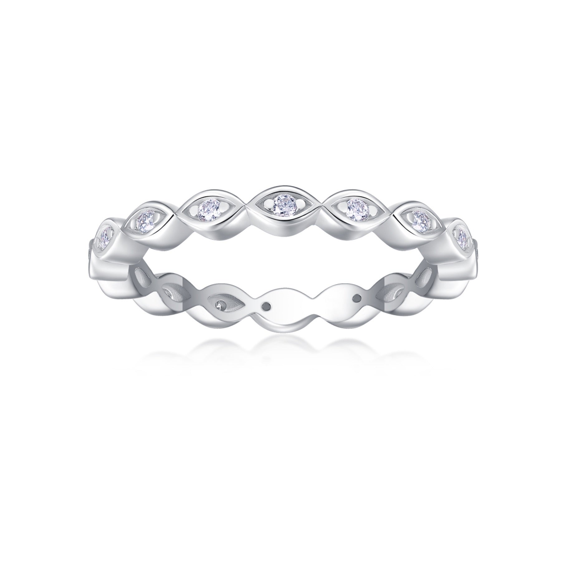 Eternal Moissanite Eternity Band Ring in Sterling Silver