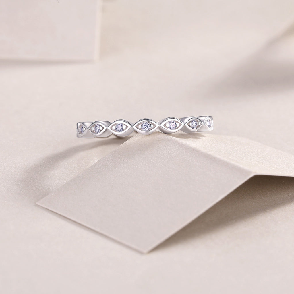 Eternal Moissanite Eternity Band Ring in Sterling Silver