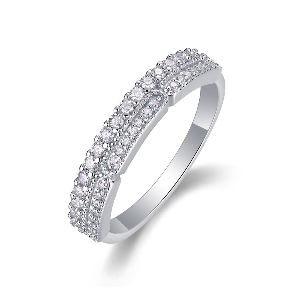 Abyss Moissanite Band Ring in Sterling Silver
