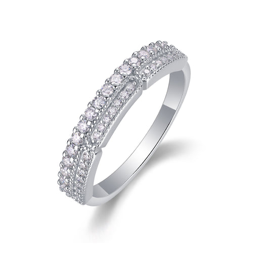 Abyss Moissanite Band Ring in Sterling Silver