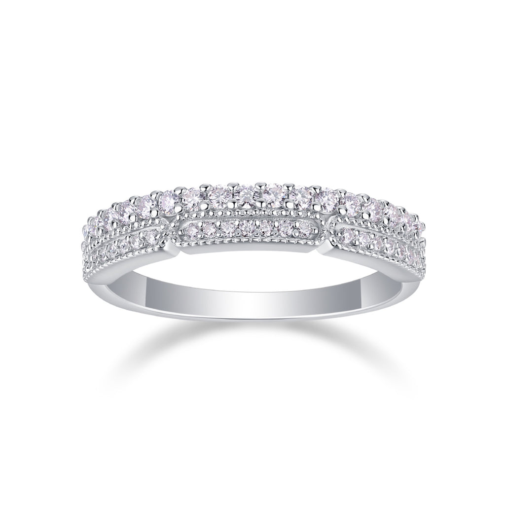 Abyss Moissanite Band Ring in Sterling Silver