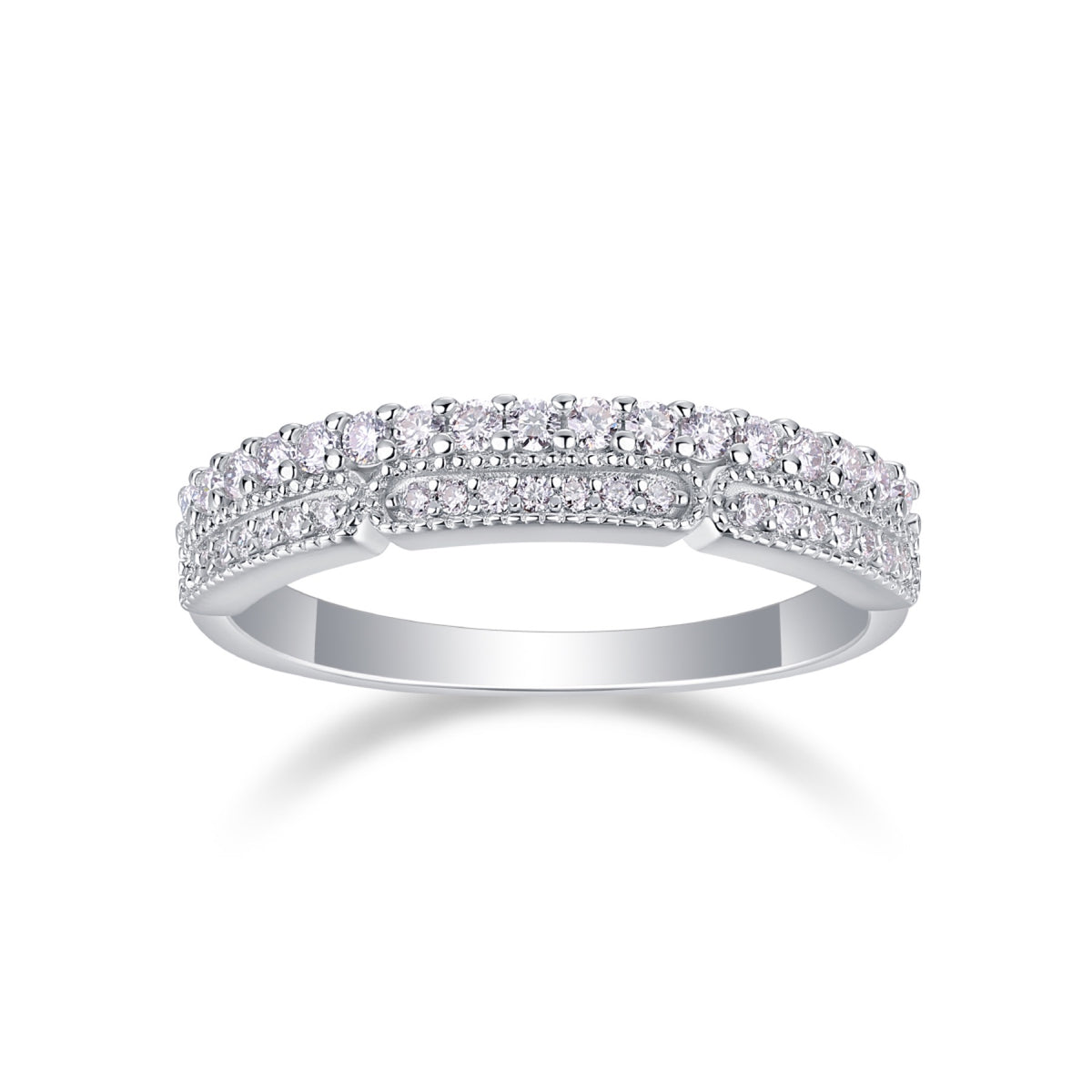 Abyss Moissanite Band Ring in Sterling Silver