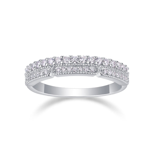 Abyss Moissanite Band Ring in Sterling Silver
