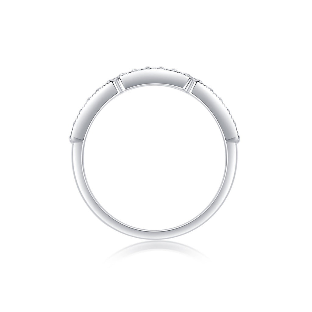 Abyss Moissanite Band Ring in Sterling Silver