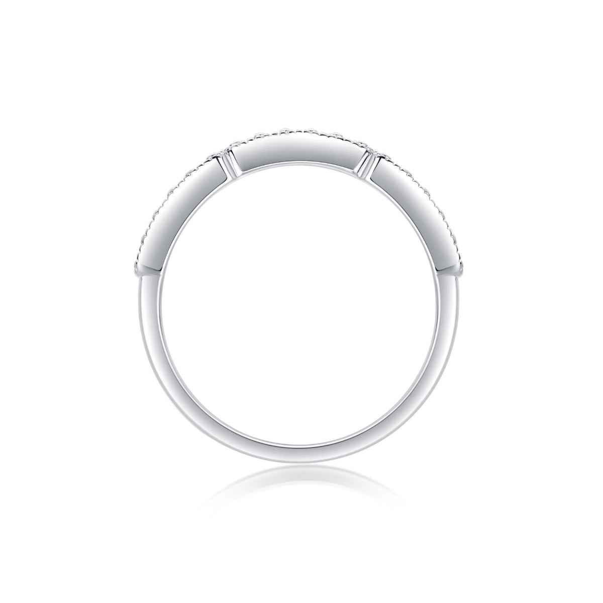 Abyss Moissanite Band Ring in Sterling Silver