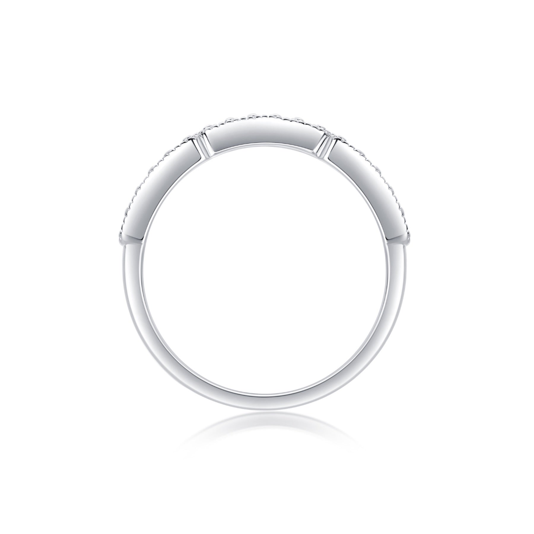 Abyss Moissanite Band Ring in Sterling Silver