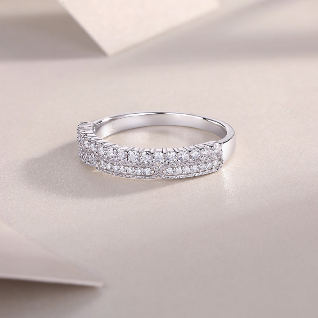 Abyss Moissanite Band Ring in Sterling Silver