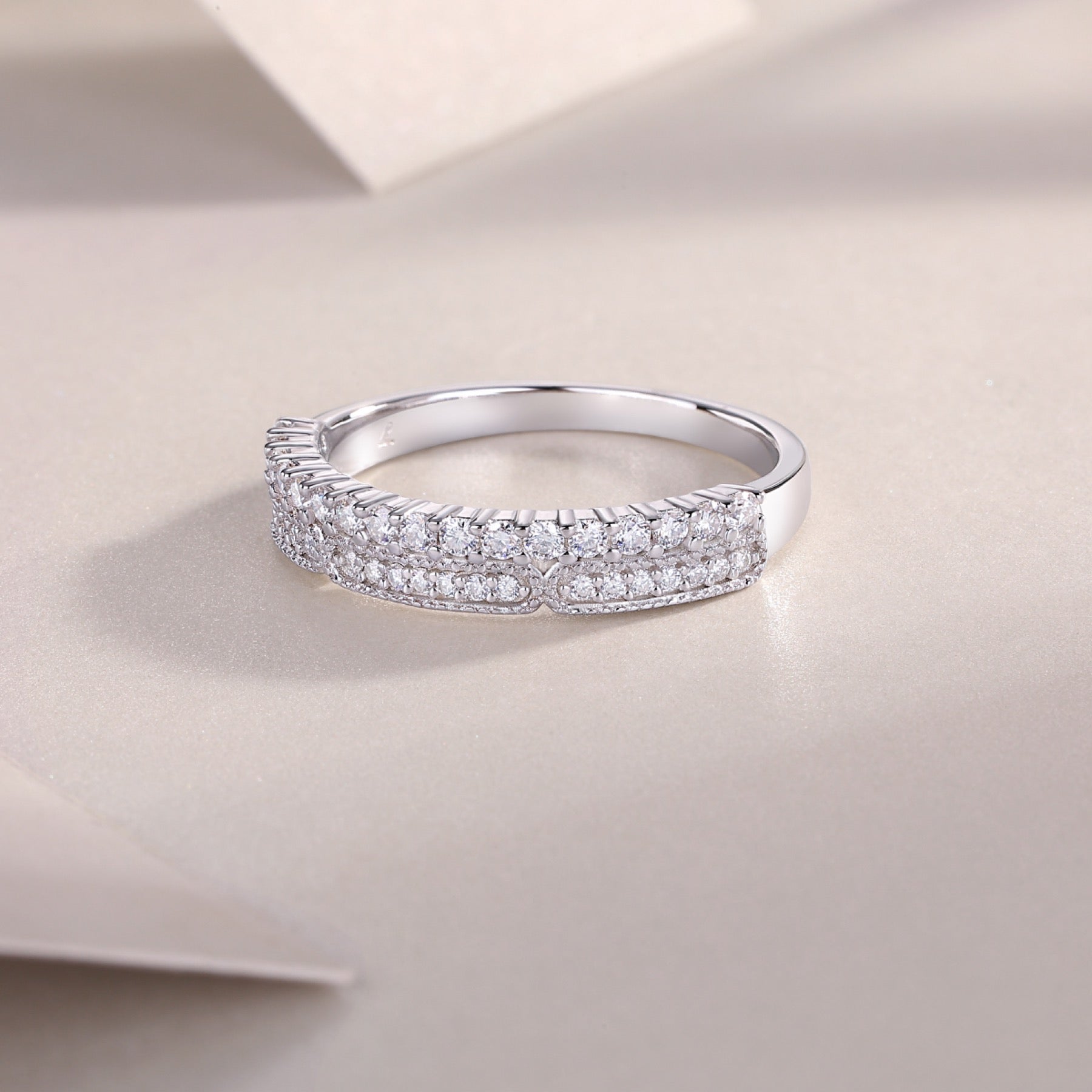 Abyss Moissanite Band Ring in Sterling Silver