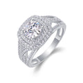 Allure Moissanite Halo Ring in Sterling Silver
