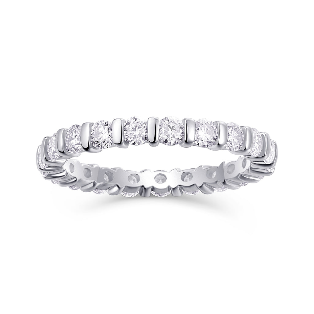 Starlove Moissanite Eternity Band Ring in Sterling Silver