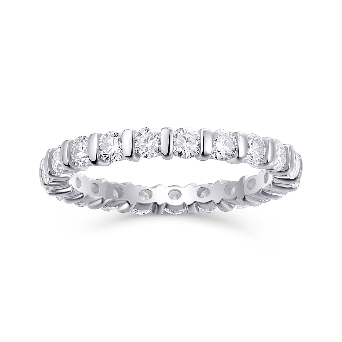 Starlove Moissanite Eternity Band Ring in Sterling Silver
