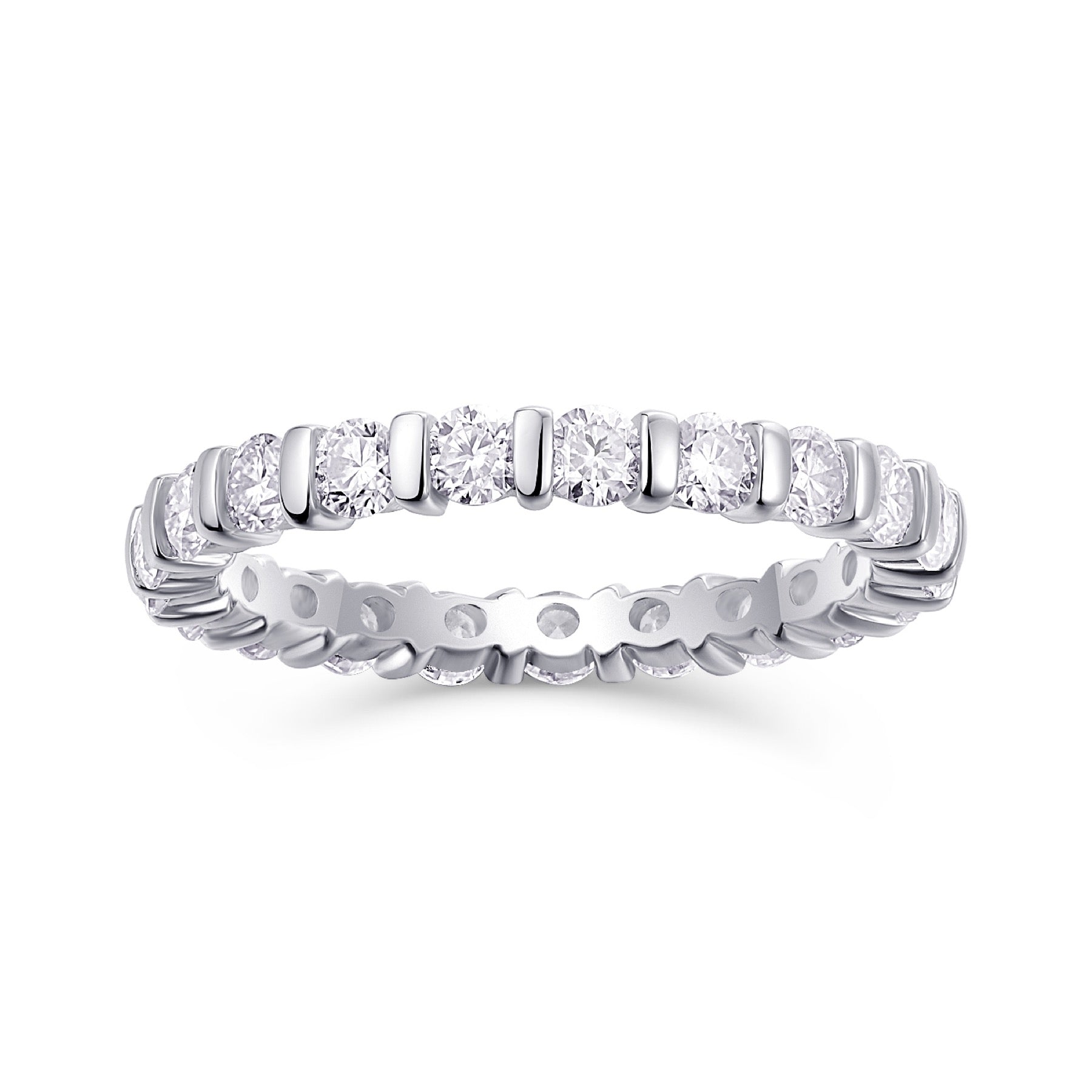 Starlove Moissanite Eternity Band Ring in Sterling Silver
