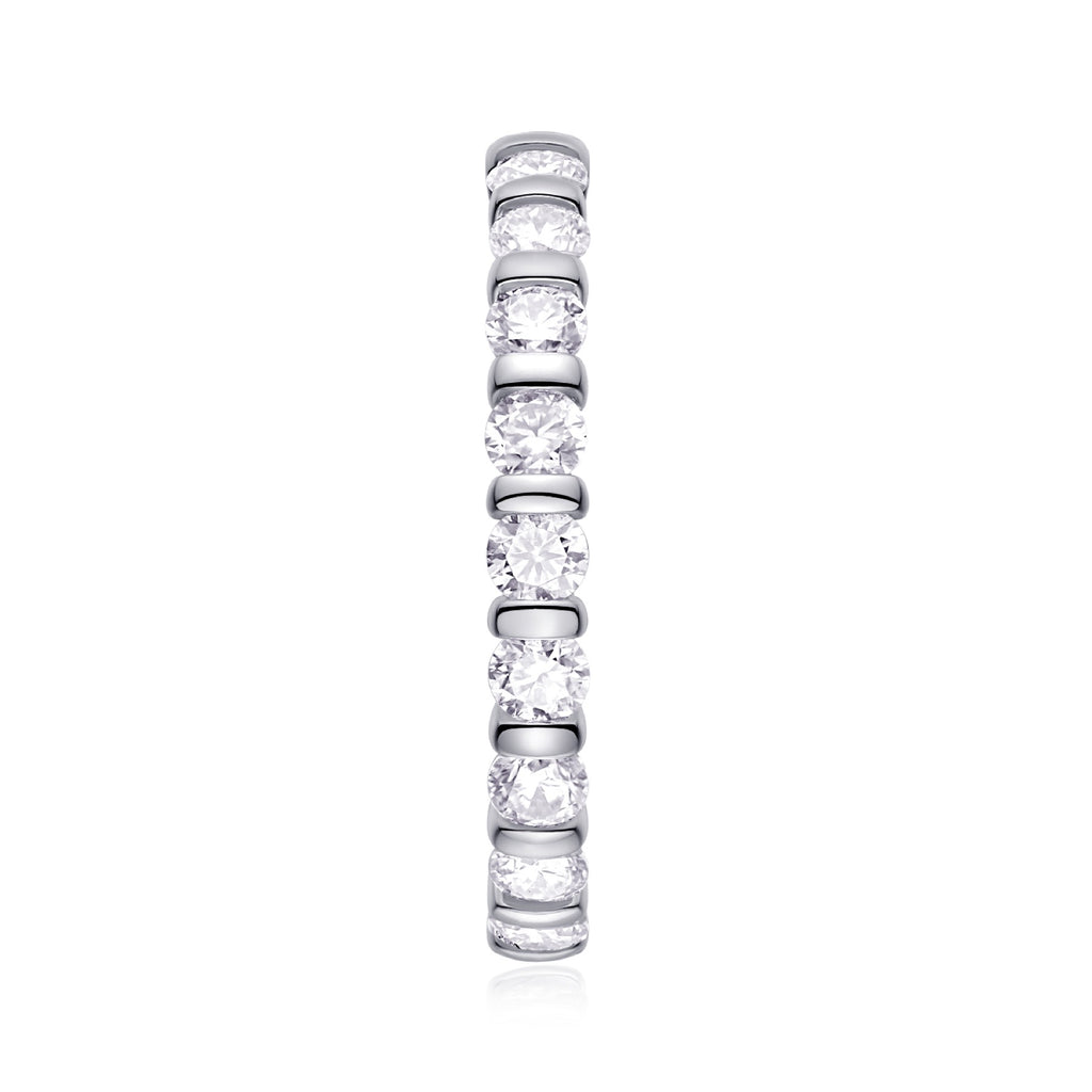 Starlove Moissanite Eternity Band Ring in Sterling Silver