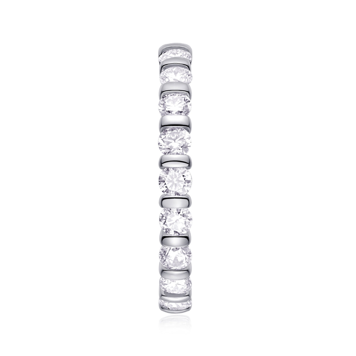 Starlove Moissanite Eternity Band Ring in Sterling Silver