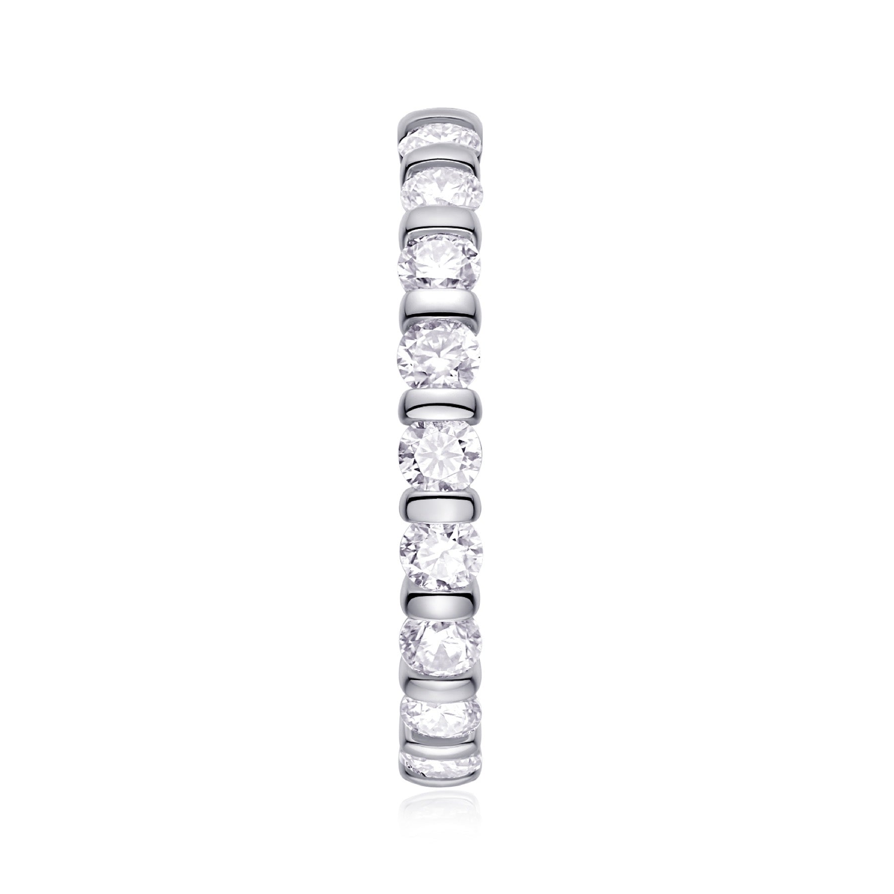 Starlove Moissanite Eternity Band Ring in Sterling Silver